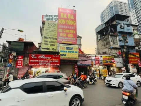 Tuyến phố Nguyễn Tuân trước ngày cưỡng chế GPMB thực hiện dự án