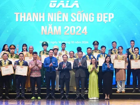 Vinh danh 20 gương Thanh niên sống đẹp tiêu biểu năm 2024