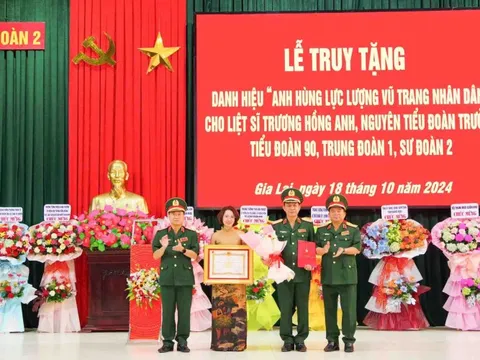Truy tặng danh hiệu Anh hùng LLVTND cho nguyên Sư đoàn trưởng Sư đoàn 2 Trương Hồng Anh
