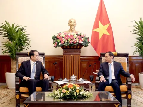 Phó Thủ tướng, Bộ trưởng Bộ Ngoại giao Bùi Thanh Sơn tiếp Đại sứ Trung Quốc Hà Vĩ