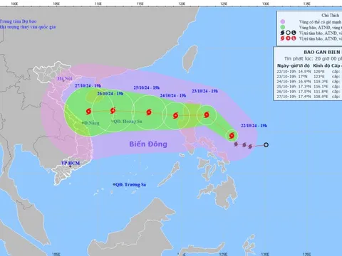 Bão Trami hướng về bờ biển các tỉnh Trung Bộ, gây mưa lớn
