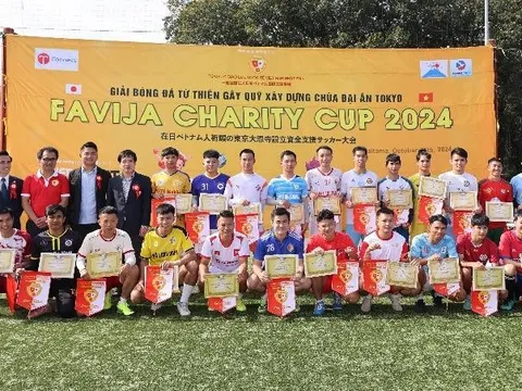 Sôi động Giải bóng đá từ thiện gây quỹ xây chùa Việt Nam tại Tokyo
