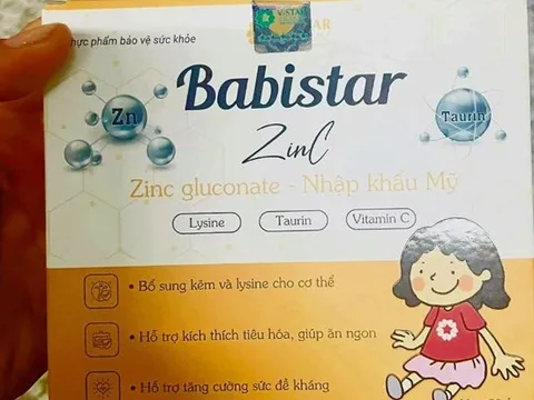 Tạm dừng bán, sử dụng sản phẩm bảo vệ sức khoẻ Babistar ZinC