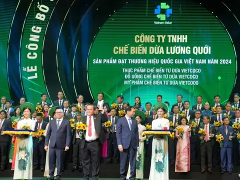 Thương hiệu dừa Việt tiếp tục được vinh danh Thương hiệu quốc gia