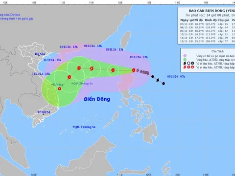 Bão Yinxing giật cấp 17 sẽ vào biển Đông trong ngày mai, 8/11