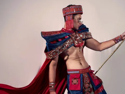 Trang phục dân tộc đậm bản sắc Việt của Cao Quốc Thắng ở Mister Global 2024