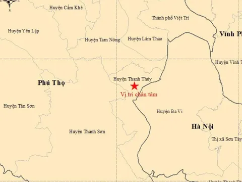 Động đất 3,3 độ tại huyện Thanh Thủy, tỉnh Phú Thọ