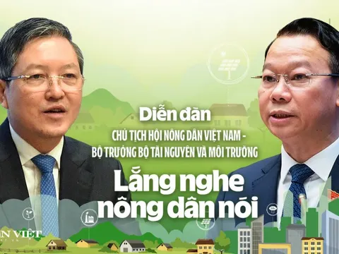 Chủ tịch Hội Nông dân Việt Nam - Bộ trưởng Bộ Tài nguyên và Môi trường lắng nghe nông dân nói