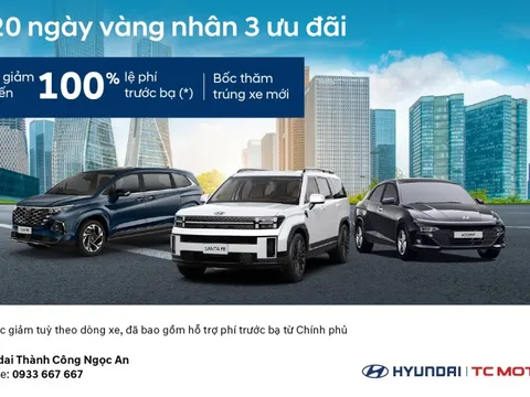 Ưu đãi lên đến 100% lệ phí trước bạ khi sở hữu xe Hyundai trong tháng 11!