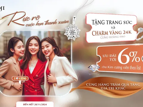 DOJI và Thế Giới Kim Cương tặng trang sức cho cuộc hẹn thanh xuân tháng 11