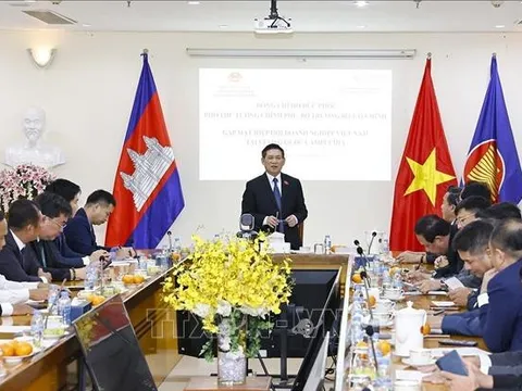 Phó Thủ tướng Hồ Đức Phớc gặp và làm việc với Hiệp hội Doanh nghiệp Việt Nam tại Campuchia