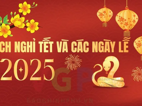 Infographics: Lịch nghỉ Tết Nguyên đán Ất Tỵ 2025 và các ngày lễ