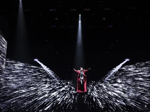 Tùng Dương cảm ơn vợ trên sân khấu liveshow thứ 14