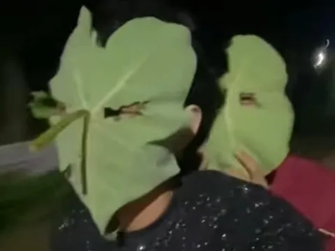 Xử lý 2 thanh niên bỏ mũ bảo hiểm, lấy lá che mặt rồi phi xe như bay quay clip