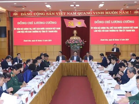 Chủ tịch nước Lương Cường làm việc với Ban Thường vụ Tỉnh uỷ Thanh Hoá