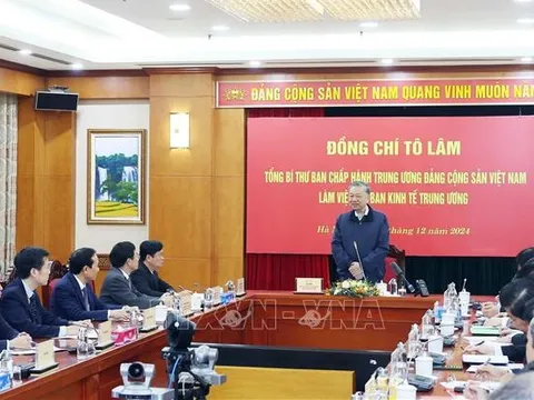 Tổng Bí thư Tô Lâm làm việc với Ban Kinh tế Trung ương