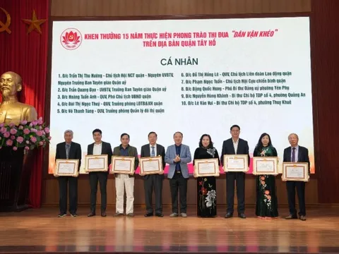 Quận Tây Hồ: Hoạt động dân vận khéo phát huy hiệu quả trên các lĩnh vực