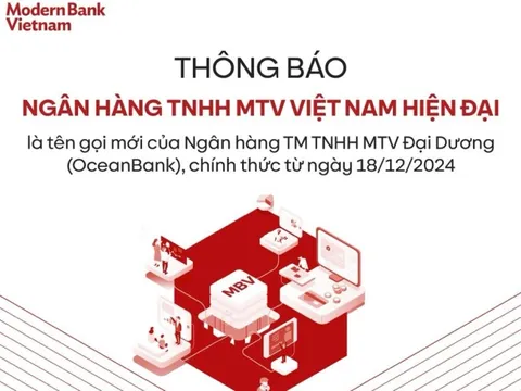 Ngân hàng Đại Dương (OceanBank) đổi tên thành ngân hàng Việt Nam hiện đại