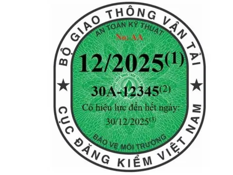 Ba màu tem kiểm định xe áp dụng từ năm 2025