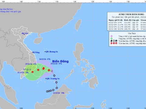 Áp thấp nhiệt đới trên Biển Đông khả năng mạnh lên thành bão