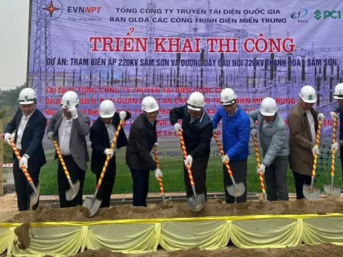 Thi công dự án trạm biến áp 220kV Sầm Sơn và đường dây đấu nối 220kV Thanh Hoá – Sầm Sơn