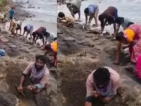Vàng, trang sức trôi dạt vào bãi biển, người dân đổ xô đi nhặt