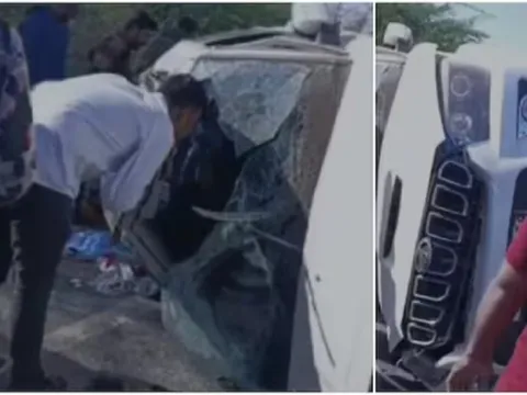 Bị ném đá vào xe, ô tô lật úp 3 người thương vong