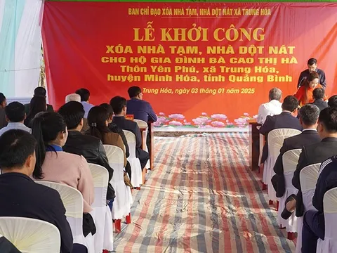 Quảng Bình đồng loạt khởi công xóa nhà tạm, nhà dột nát cho hộ nghèo, cận nghèo
