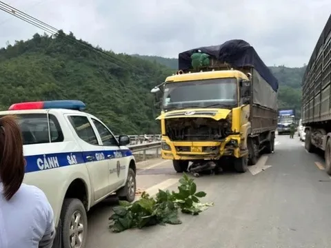 Xe máy đối đầu ô tô tải, 2 người tử vong