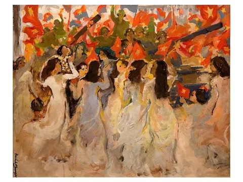 Triển lãm ‘95 mùa Xuân có Đảng’ giới thiệu 66 tác phẩm hội hoạ độc đáo