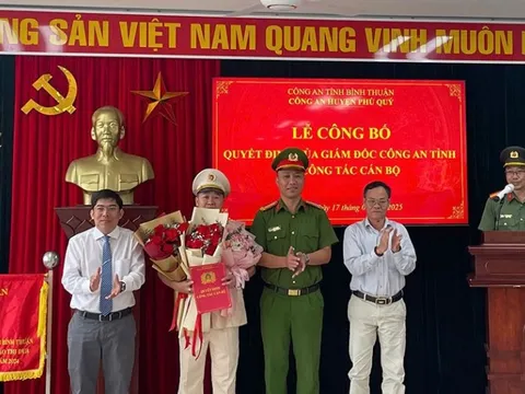 Bình Thuận: Huyện đảo Phú Quý có tân Phó Trưởng Công an