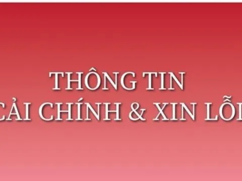 Thông tin cải chính, xin lỗi