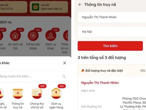Người dân có thể tra cứu thông tin tội phạm truy nã trên ứng dụng VNeID