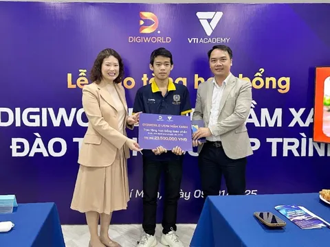 VTI Academy và Digiworld tiếp tục hành trình “Ươm Mầm Xanh” trao học bổng CNTT cho các bạn trẻ tài năng