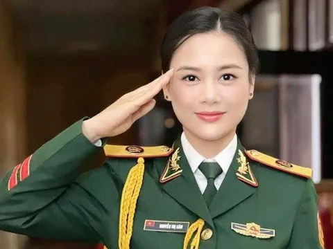 Nữ diễn viên là Thiếu tá quân đội trẻ trung, hạnh phúc bên chồng Trung tá