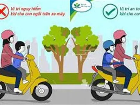 Chở trẻ em trên 6 tuổi ngồi trước xe máy bị xử phạt như thế nào?