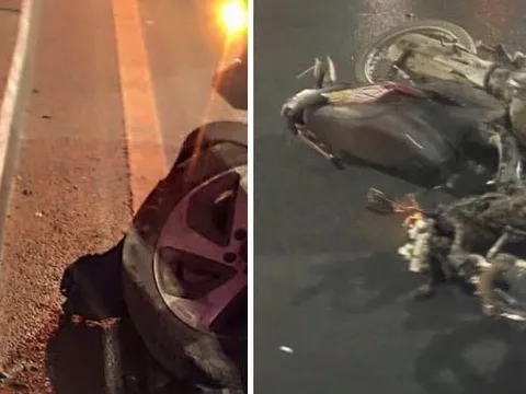 Đi xe máy va chạm với ô tô trên cầu Nhật Tân do đi ngược chiều