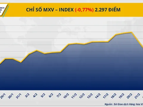 Chỉ số MXV-Index ‘rơi khỏi’ vùng 2.300 điểm