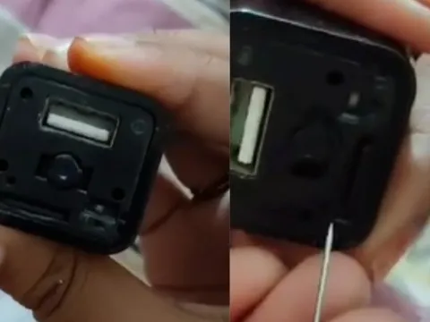 Người phụ nữ phát hiện camera ẩn giấu trong bộ sạc điện thoại