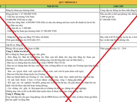 Bộ Nội vụ: Cảnh báo hành vi lừa đảo người lao động đi làm việc tại Hàn Quốc