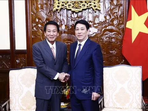 Chủ tịch nước Lương Cường tiếp nguyên Đại sứ đặc biệt Việt Nam - Nhật Bản