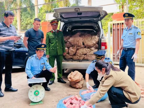 Lạng Sơn: Tạm giữ 1,5 tấn móng giò bốc mùi hôi đang trên đường đi tiêu thụ