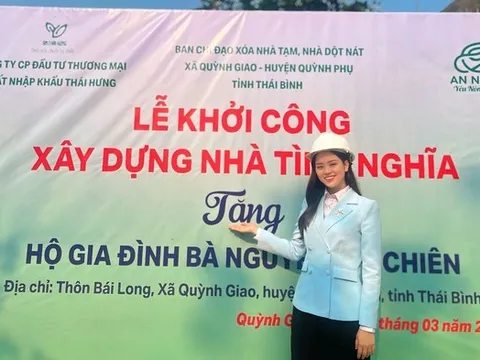 An Ngọc Yêu Nông Sản tài trợ xây dựng nhà tình nghĩa cho bà Nguyễn Thị Chiên tại Quỳnh Giao, Quỳnh Phụ, Thái Bình