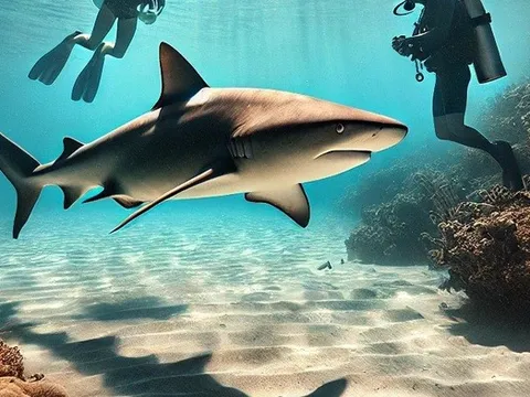 Cá mập bơi sát hai người ngoài khơi Florida mà họ không hề hay biết