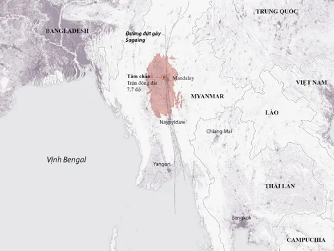 Động đất mạnh 7,7 độ ở Myanmar: Nguy cơ 100.000 người chết và thiệt hại kinh tế khổng lồ