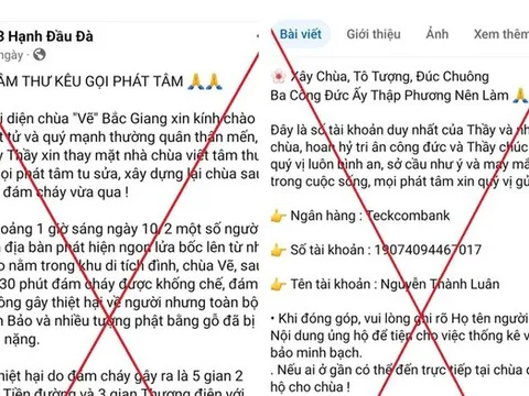 Cảnh giác thủ đoạn kêu gọi phát tâm tu sửa, xây dựng chùa để chiếm đoạt tài sản
