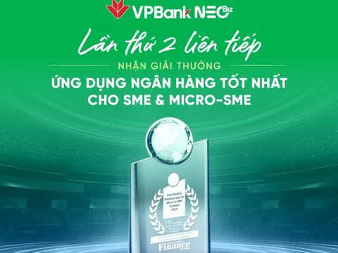VPBank NEOBiz được Global Banking and Finance Review xướng tên ở giải thưởng danh giá