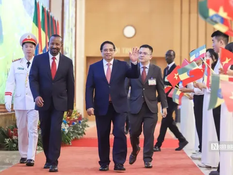 Thủ tướng Phạm Minh Chính chủ trì lễ đón Thủ tướng Ethiopia