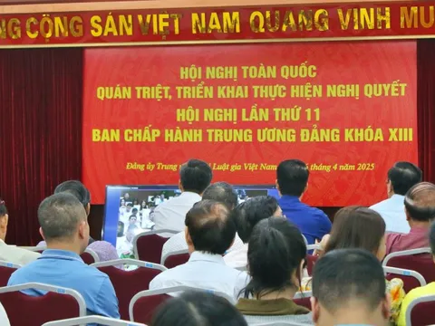 Đảng bộ Hội Luật gia Việt Nam tham dự trực tuyến Hội nghị toàn quốc quán triệt, triển khai thực hiện Nghị quyết Hội nghị Trung ương 11