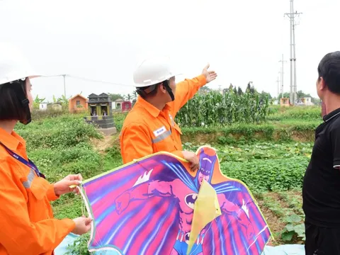 EVNHANOI: Khuyến cáo người dân không thả diều gần hành lang an toàn lưới điện vì rất nguy hiểm